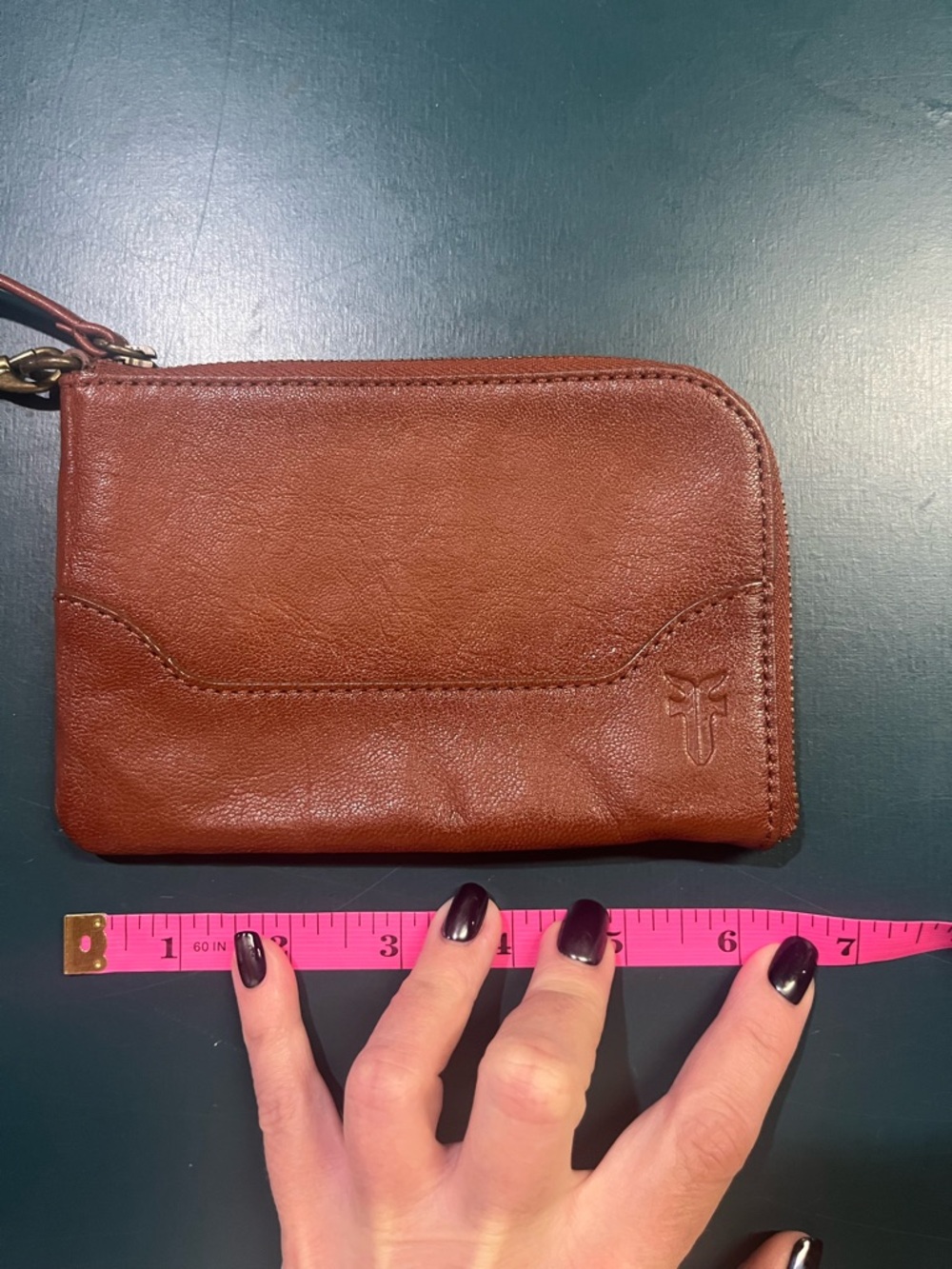 Frye Cognac Melissa Leather Wristlet - Picture 8 of 9
